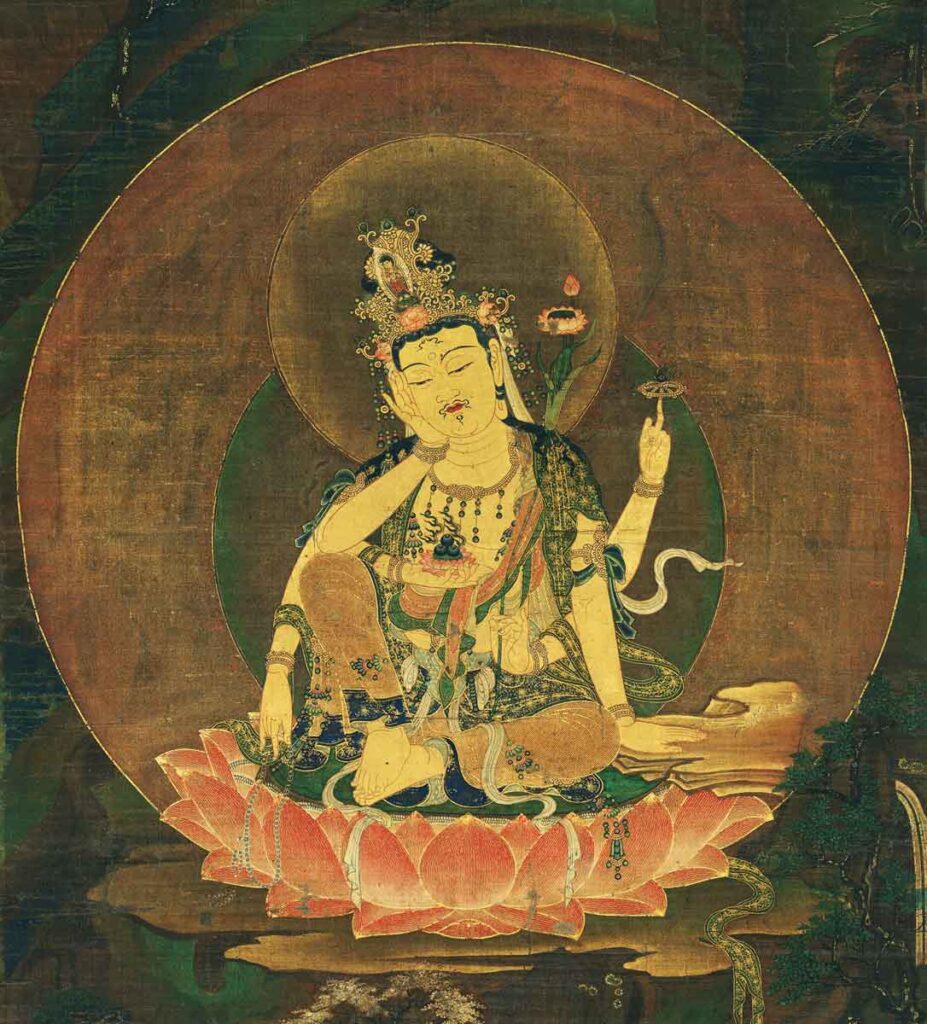 Avalokiteshwara es el buda de la compasión y quien enseñó el mantra Om Mani Padme Hum al mundo. 